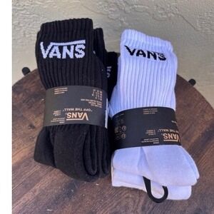 Vans NEW Boys Crew Socks 6 Pack Black White Skater Streetwear Casual Unisex